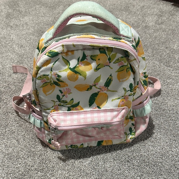 SweetHoney Lemon mini backpack with plaid checkered accents - Picture 2 of 8